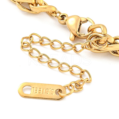 304 Stainless Steel Wheat Chain Bracelets for Women BJEW-G707-01G-1