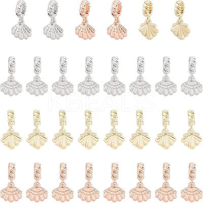 30Pcs 3 Colors Rack Plating Alloy European Dangle Charms MPDL-FH0001-04-1