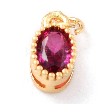 Real 18K Gold Plated Brass Inlaid Cubic Zirconia Charms ZIRC-L100-079G-03-1