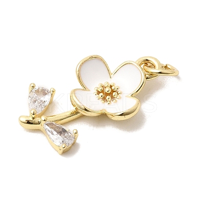 Brass Pave Clear Cubic Zirconia Pendants X-KK-G554-05G-04-1