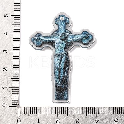 Opaque Acrylic Cross Theme Pendants OACR-I010-04D-1
