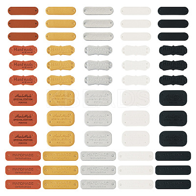 100Pcs 20 Styles PU Leather Label Tags PURS-TA0001-02-1