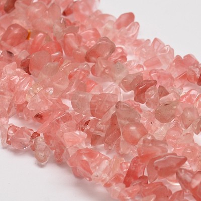 Cherry Quartz Glass Chip Beads Strands X-G-L269-41-1