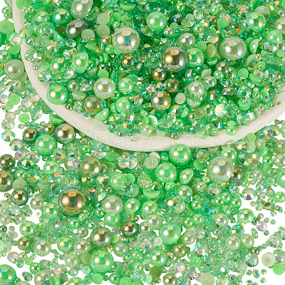 Half Round ABS Plastic Cabochons FIND-TAC0038-08F-1