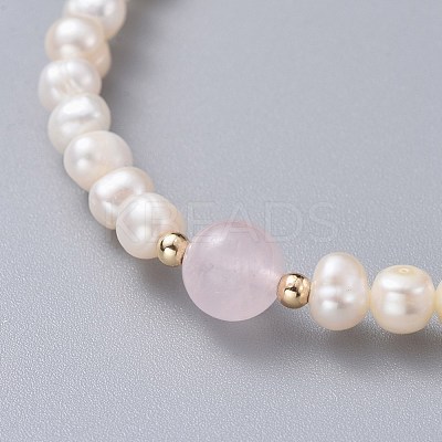 Stretch Grade A Natural Freshwater Pearl Bracelets BJEW-JB04623-01-1