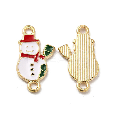 Christmas Theme Alloy Enamel Connector Charms PALLOY-B009-03KCG-1
