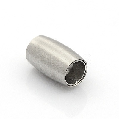 Tarnish Resistant 304 Stainless Steel Matte Surface Magnetic Clasps with Glue-in Ends STAS-O042-A-23-1