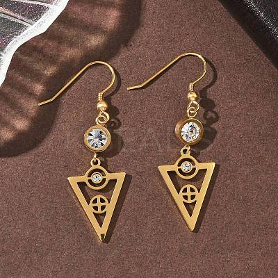 304 Stainless Steel Triangle Dangle Earrings EJEW-Z129-20G-1