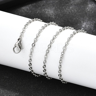 Non-Tarnish Unisex Classic Plain 304 Stainless Steel Mens Womens Necklaces X-STAS-H325-P-1