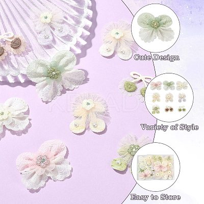 27Pcs 9 Styles Lace and CCB Embroidery Sewing Fiber DIY-CJ0003-20-1