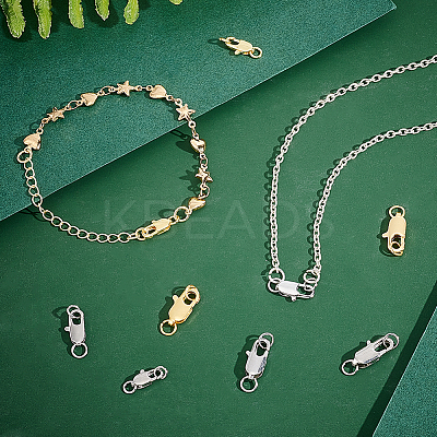 24Pcs 6 Styles Brass Lobster Claw Clasps FIND-PH0018-74-1
