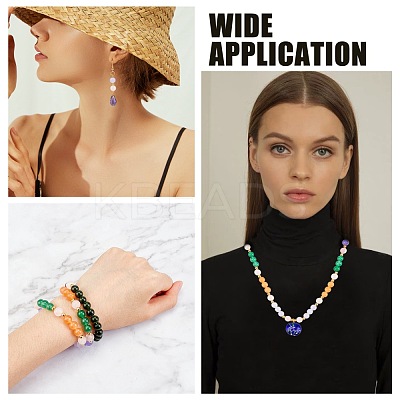200Pcs DIY Natural & Dyed Malaysia Jade Beaded Stretch Bracelet Making Kits DIY-SC0014-77-1