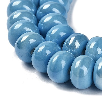 Glazed Porcelain Rondelle Beads PORC-Q001-01F-1