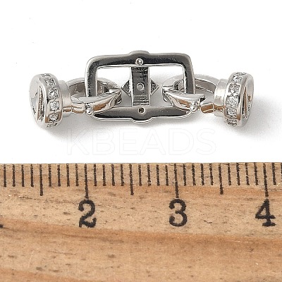 Brass Pave Clear Cubic Zirconia Fold Over Clasps KK-M320-16P-1