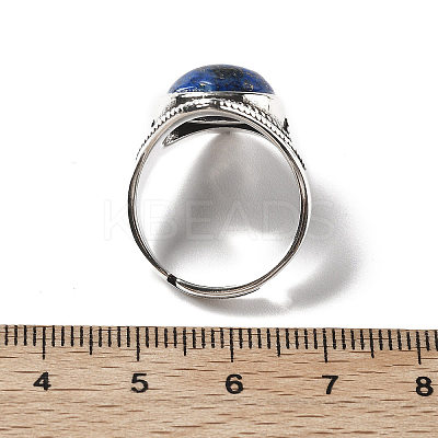 Natural Lapis Lazuli Adjustable Rings G-P560-03AS-14-1