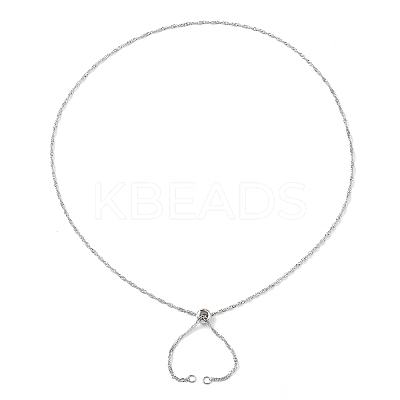 304 Stainless Steel Singapore Chain Necklace Making AJEW-JB01334-02-1