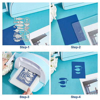 Fishing Theme Carbon Steel Cutting Dies Stencils DIY-WH0309-1488-1