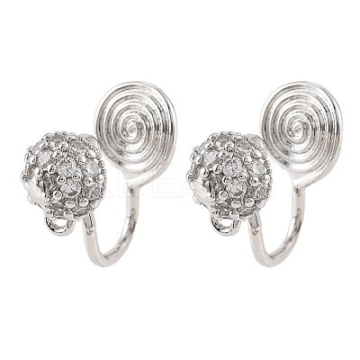 Brass Clip-on Earring Findings KK-K371-27B-P-1