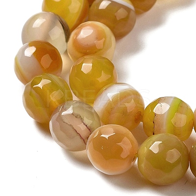Natural Striped Agate/Banded Agate Beads Strands G-A246-12mm-15-1