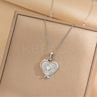 Heart 304 Stainless Steel Cat Eye Pendant Necklaces for Women LS-NJEW-D288-06P-1