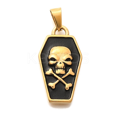 PVD Vacuum Plating 304 Stainless Steel Enamel Pendants STAS-U035-44G-1