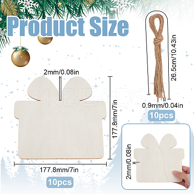 Unfinished 1 Set Wood Pendant Decoration WOOD-SP0001-31L-1