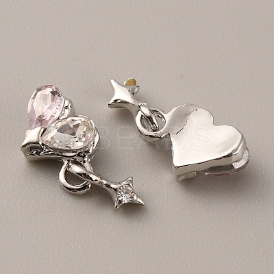Heart with Star Zinc Alloy Rhinestone Cabochons FIND-WH0150-83P-1