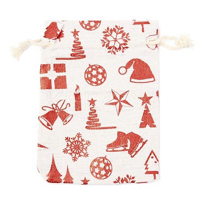 Christmas Theme Cotton Fabric Cloth Bag ABAG-H104-B13-1