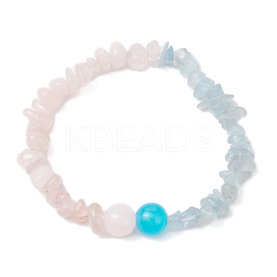 Baking Paint Imitation Jade Glass Round Beaded Stretch Bracelets for Women BJEW-JB12158-03-1