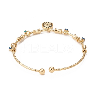 Rack Plating Brass Cuff Bangles BJEW-E071-15G-1
