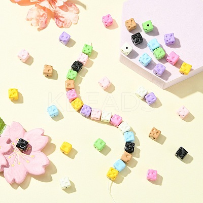 45Pcs 9 Colors Baking Paint Alloy Beads FIND-CJ0003-24-1