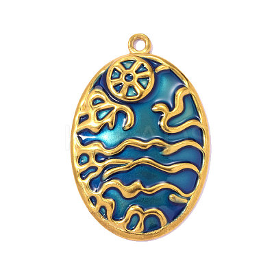 304 Stainless Steel Enamel Pendants STAS-OY010-02G-1-1