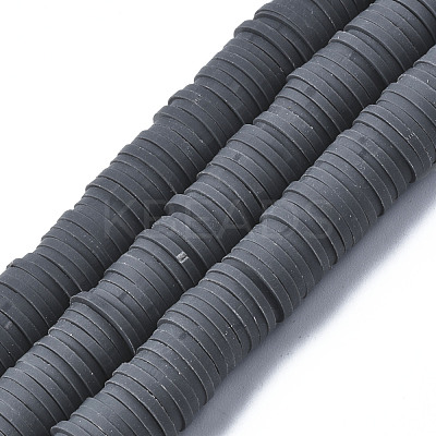 Flat Round Handmade Polymer Clay Beads CLAY-R067-10mm-41-1