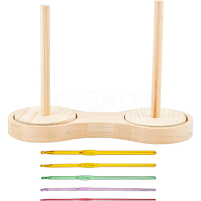 1 Set Rotatable Wooden Yarn Skein Spinner DIY-BC0005-79-1