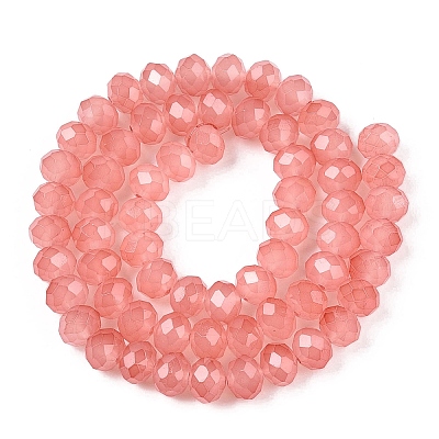 Baking Paint Imitation Jade Glass Bead Strands DGLA-A034-J8MM-A31-1
