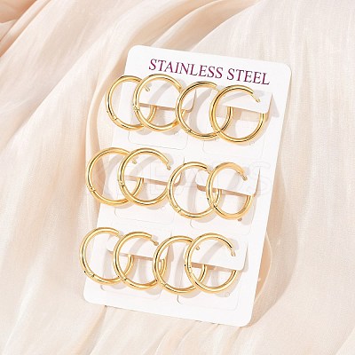 Ion Plating(IP) 304 Stainless Steel Huggie Hoop Earrings EJEW-O087-07B-1