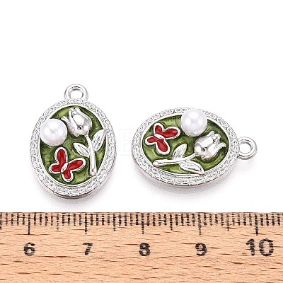 Rack Plating Alloy Enamel Pendants ENAM-N065-11P-1