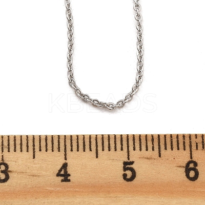 Brass Rolo Chains Necklaces for Women NJEW-D302-45P-1