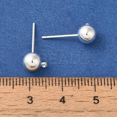 Brass Studs Earrings Finding KK-K383-03C-S-1