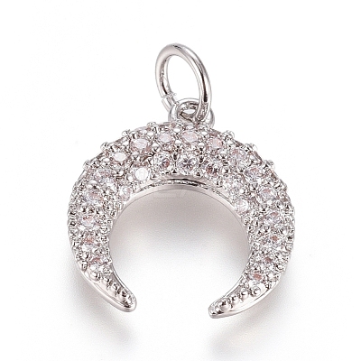 Brass Micro Pave Cubic Zirconia Pendants ZIRC-G166-06P-1