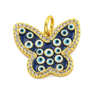 Brass Micro Pave Clear Cubic Zirconia Pendants KK-R159-15G-01-1