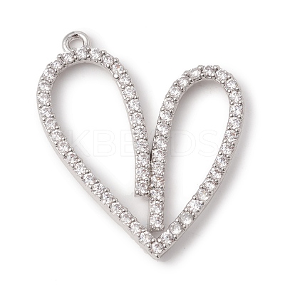 Eco-Friendly Rack Plating Brass Micro Pave Cubic Zirconia Pendants KK-F835-05P-1