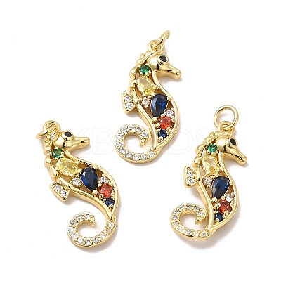 Rack Plating Eco-Friendly Brass Micro Pave Cubic Zirconia Pendants KK-A177-18G-1