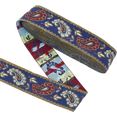 Ethnic Style Embroidery Polyester Ribbon SRIB-WH0007-02B-1