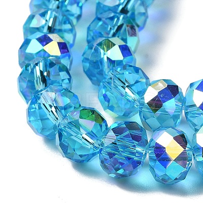 AB Color Plated Transparent Electroplate Beads Strands EGLA-H104-06H-1