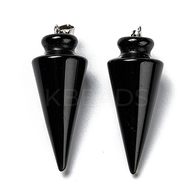 Natural Obsidian Pendants LS-G-K311-47B-1