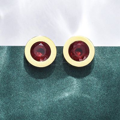 304 Stainless Steel Flat Round Stud Earrings EJEW-C099-23G-02-1