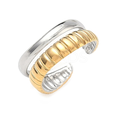 304 Stainless Steel Cuff Open Rings RJEW-Z121-02GP-10-1