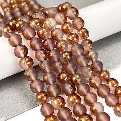 Frosted Transparent Glass Bead Strands GLAA-P065-8mm-13-1