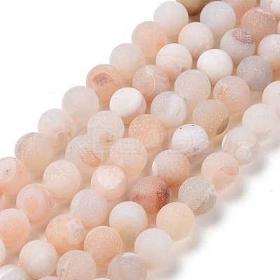 Natural Druzy Geode Agate Bead Strands G-K166-09-10mm-01-1